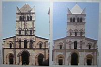 Lyon, Abbaye d'Ainay, Clocher-porche, Avant et apres restauration